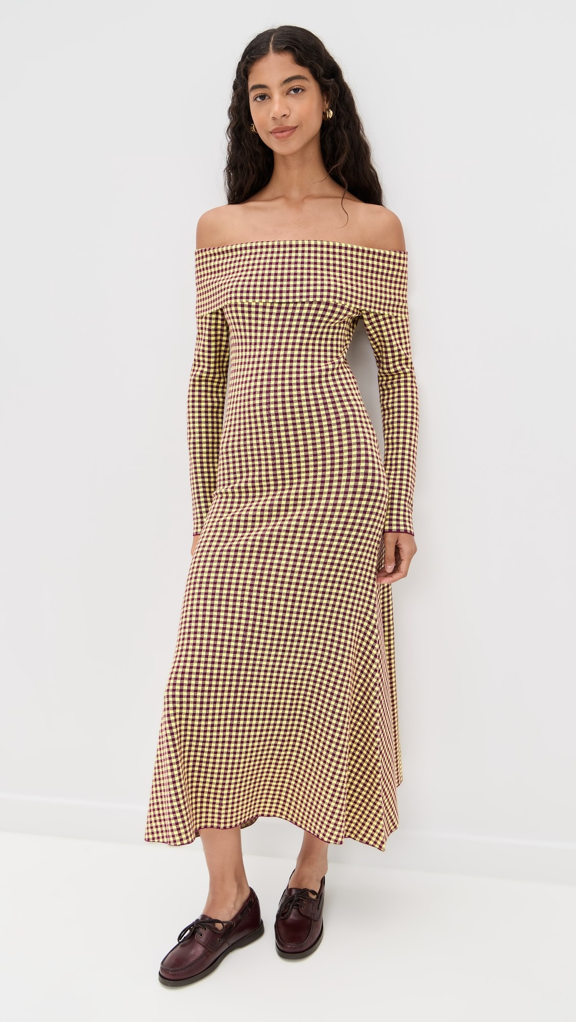 Gingham Knit Off Shoulder Dress | Shopbop