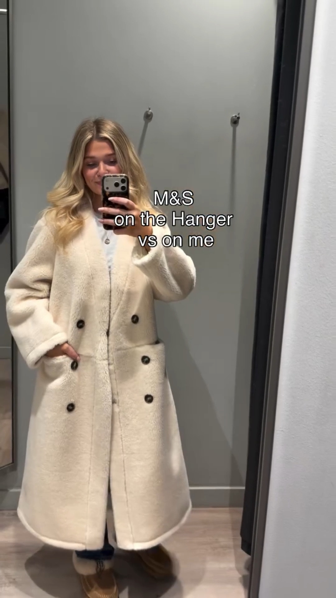 On the hanger vs on me coat edition. Can you guess which coat came home with me? Let me know if you would like links 🥰