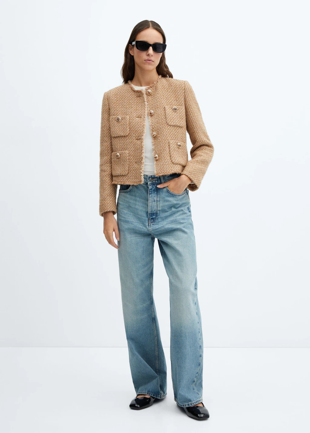 Tweed jacket with jewel buttons -  Women | Mango United Kingdom | MANGO (UK)