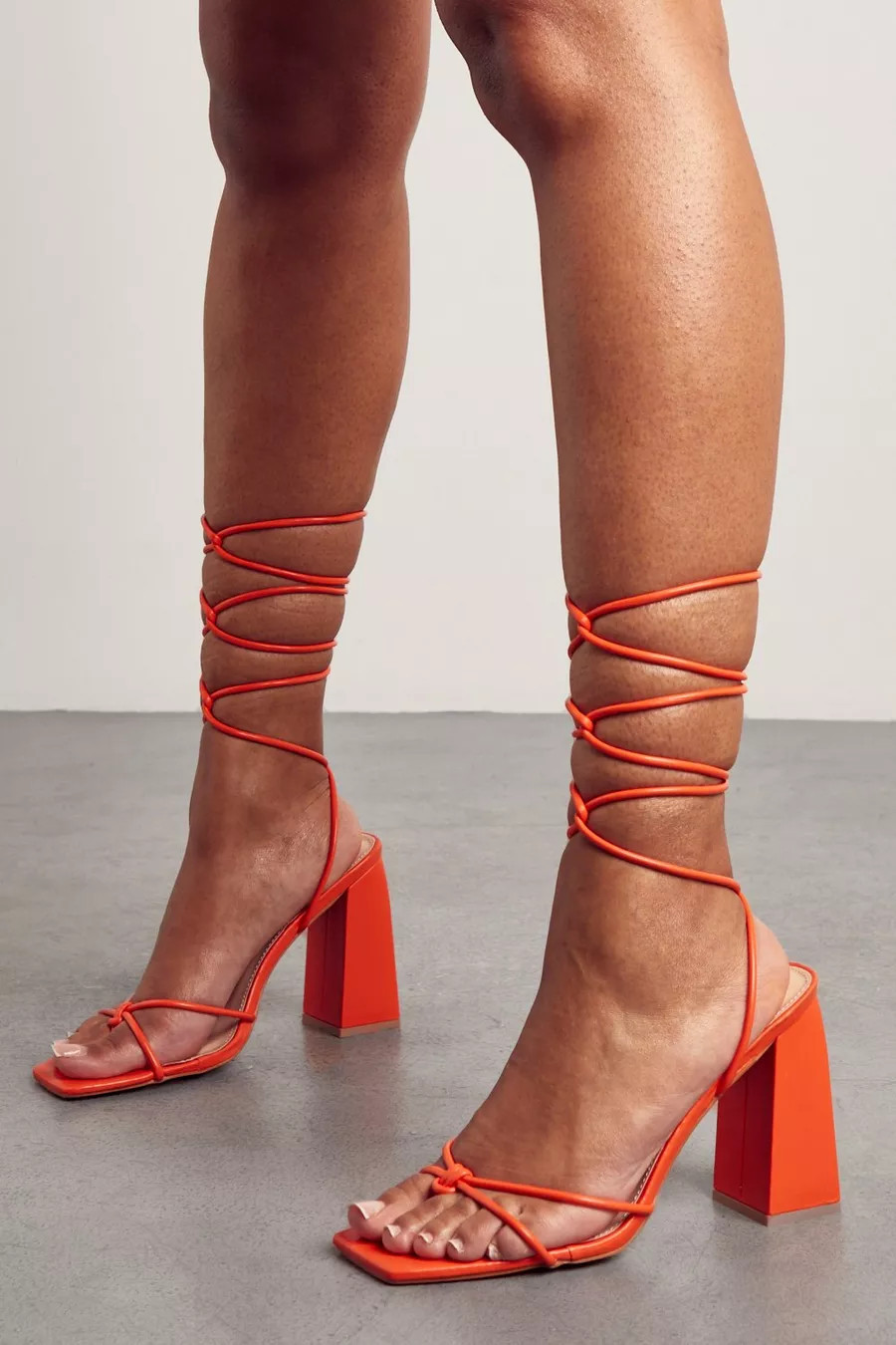 Strappy Block High Heels | Boohoo.com (UK & IE)