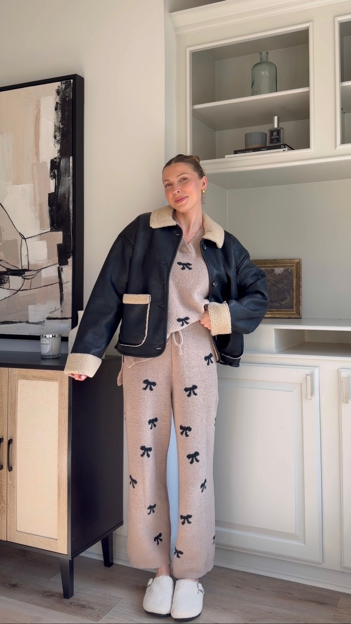 Cutest bow matching set! Literally feels like a blanket - so cozy !!! Wearing M.  

 #LTKootd #LTKTall #LTKFindsUnder100