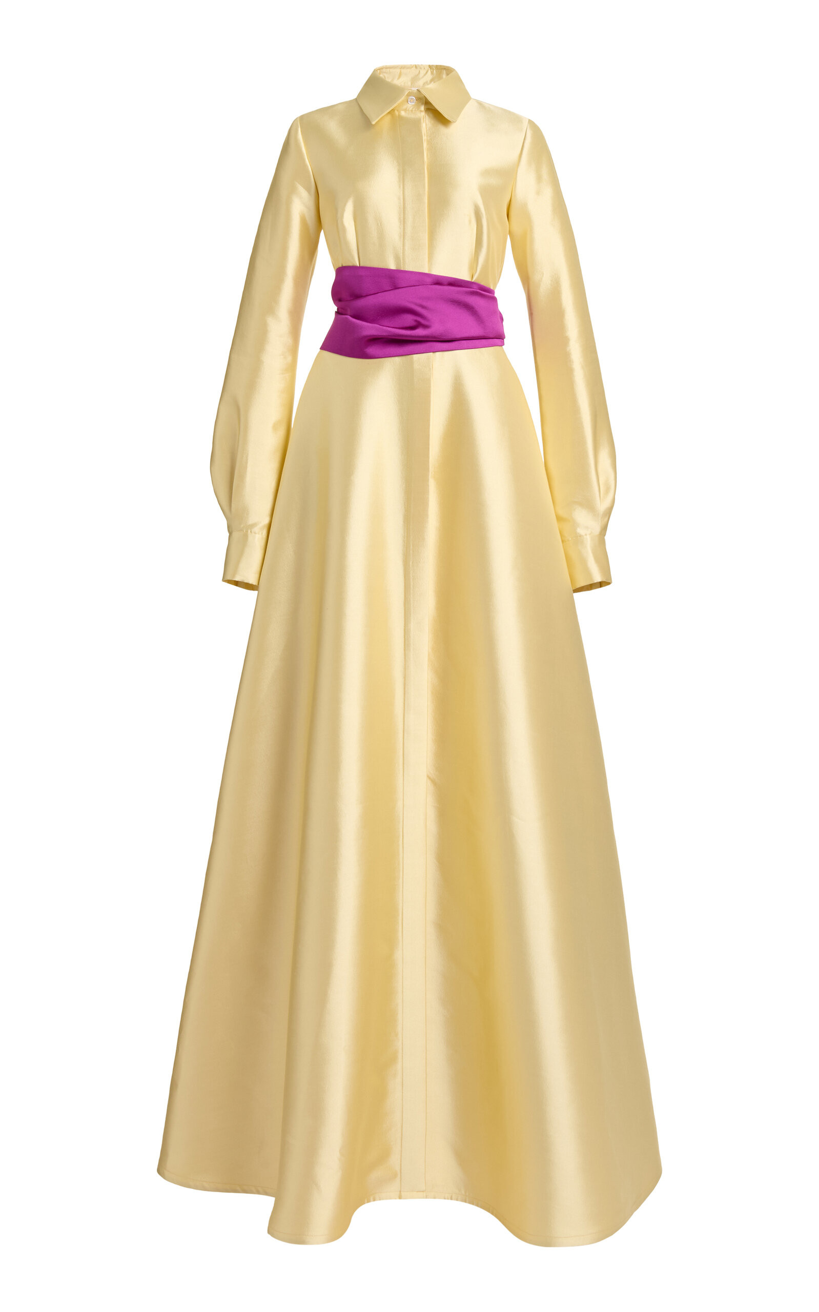 Xolani + Simon Silk-Wool Belted Gown | Moda Operandi (Global)