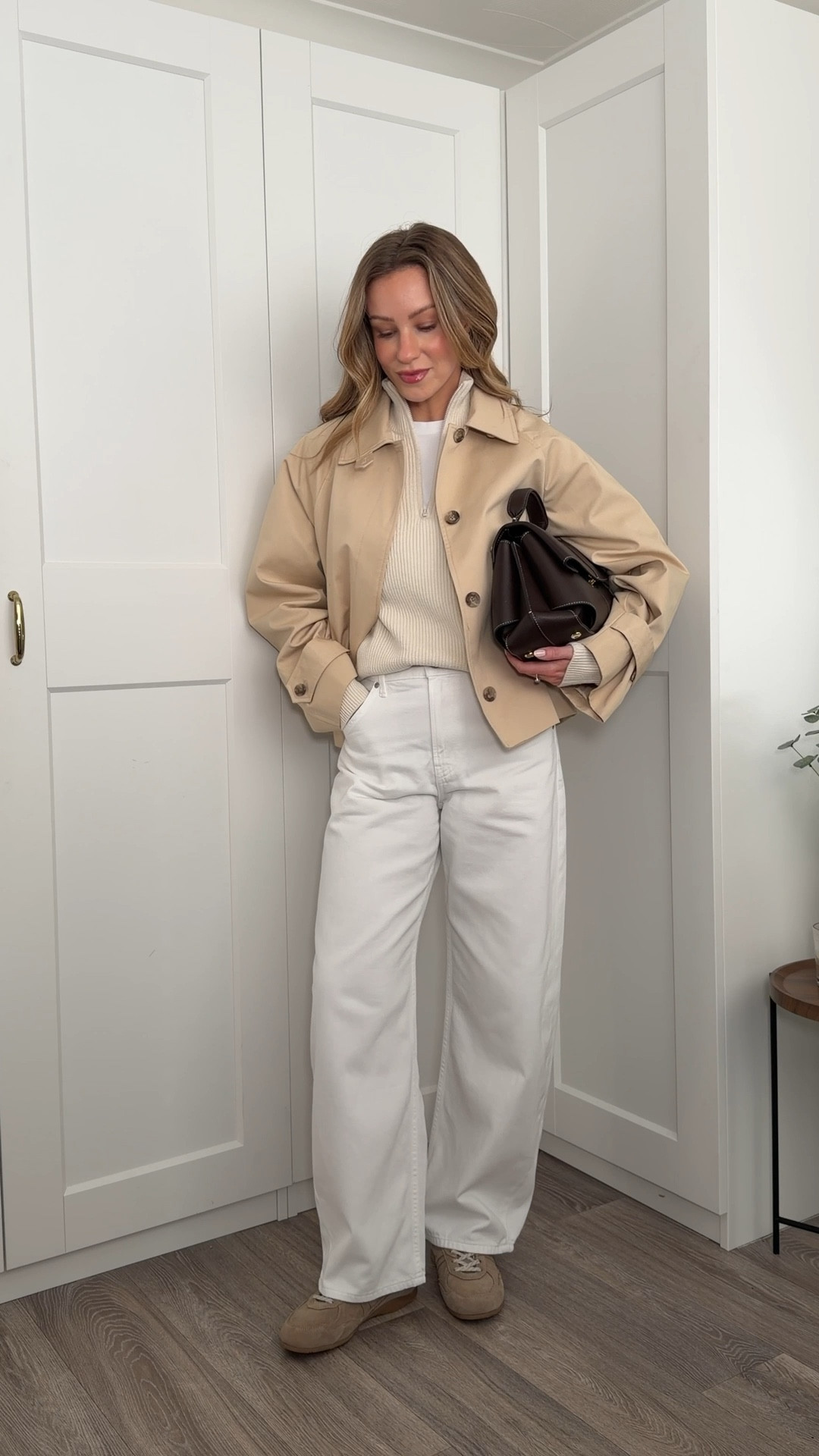 How to style trainers for winter into spring 
White tshirt - Uniqlo 
White baggy jeans - Uniqlo 
Trainers - old pull & bear (linked similar)
Jumper - Uniqlo
Jacket - old cos (linked similar) 
Perfume - Armani you 
Lip gloss - guerlain 
Earrings - sif Jakobs
Watch- Michael kors
Rings - one wild one and sif jakobs 
Bracelet - the diamond store 
Bag - Polene 

#LTKjeans #LTKuk #LTKspring