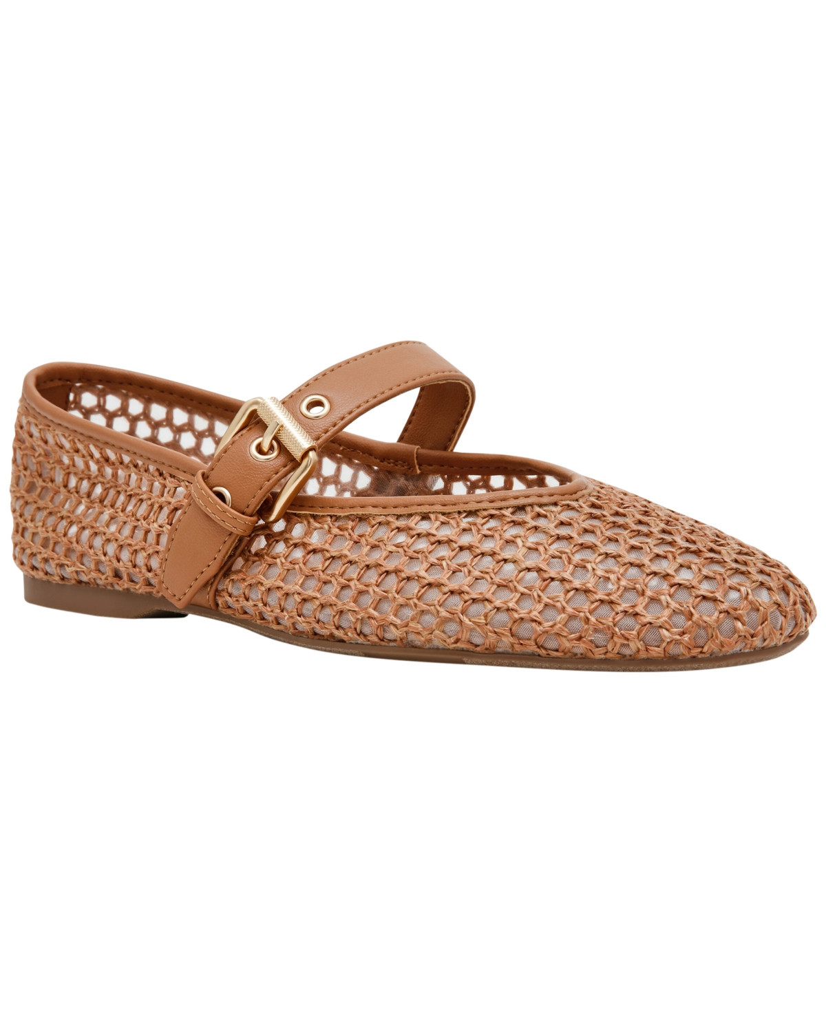 Dv Dolce Vita Women's Mulaney Mesh Buckle Mary Jane Flats - Cafe Woven Mesh | Macy's