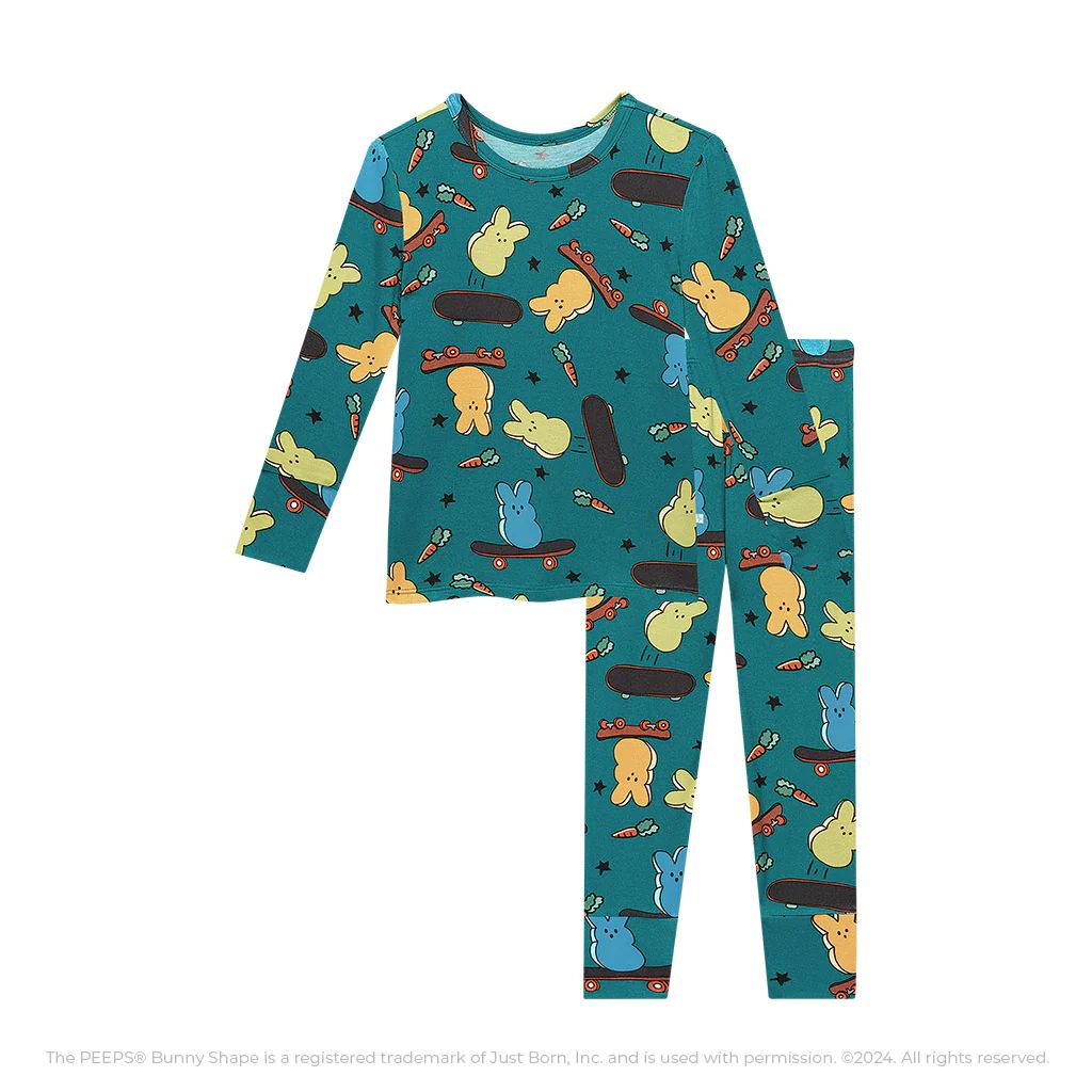 Marshmallow Bunnies Green Long Sleeve Toddler Pajamas | Ollie | Posh Peanut