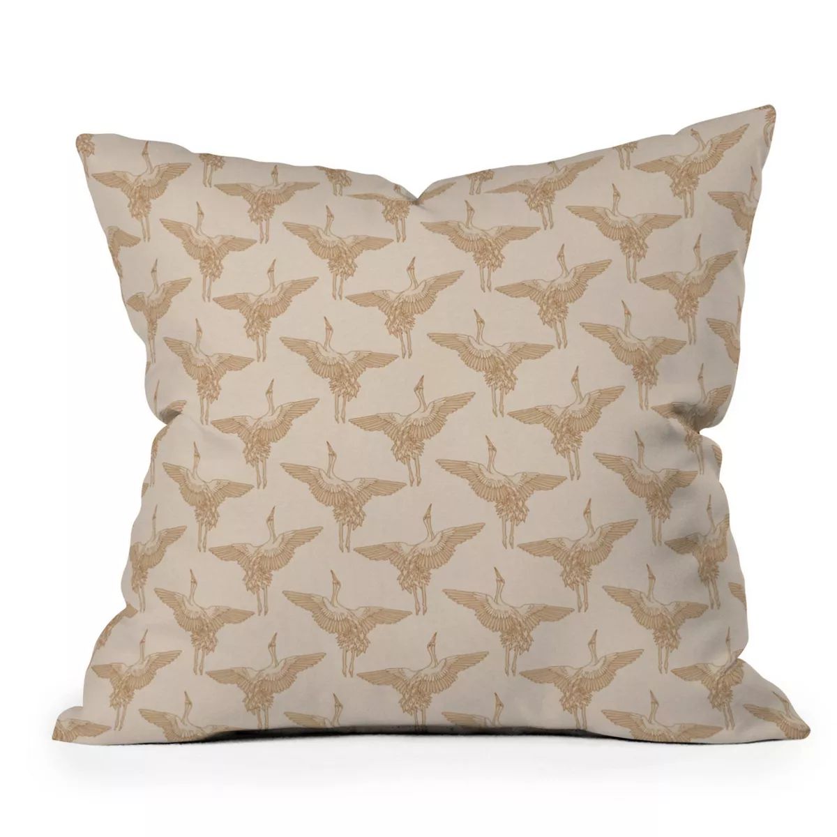 Iveta Abolina Pecan Cranes Cream Outdoor Throw Pillow Brown - Deny Designs | Target