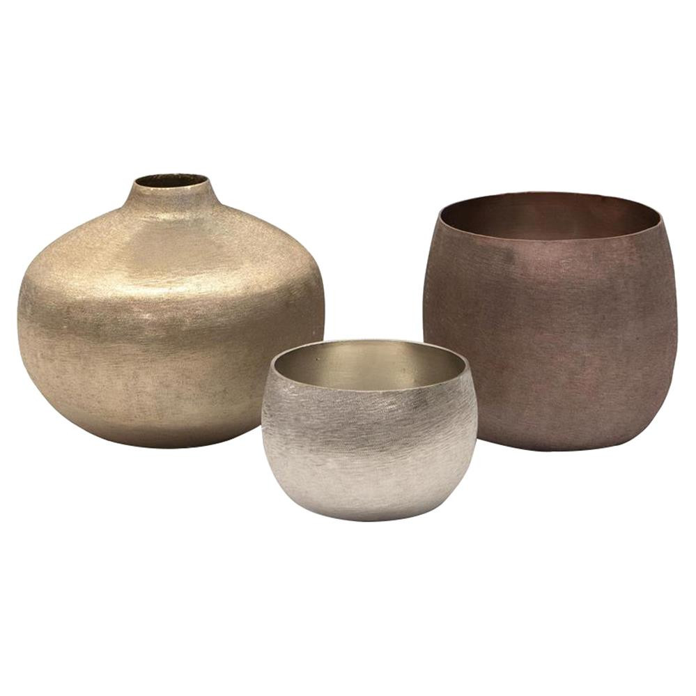 John-Richard Modern Classic Set Of Three Mink Medley Artisan Vase | Kathy Kuo Home