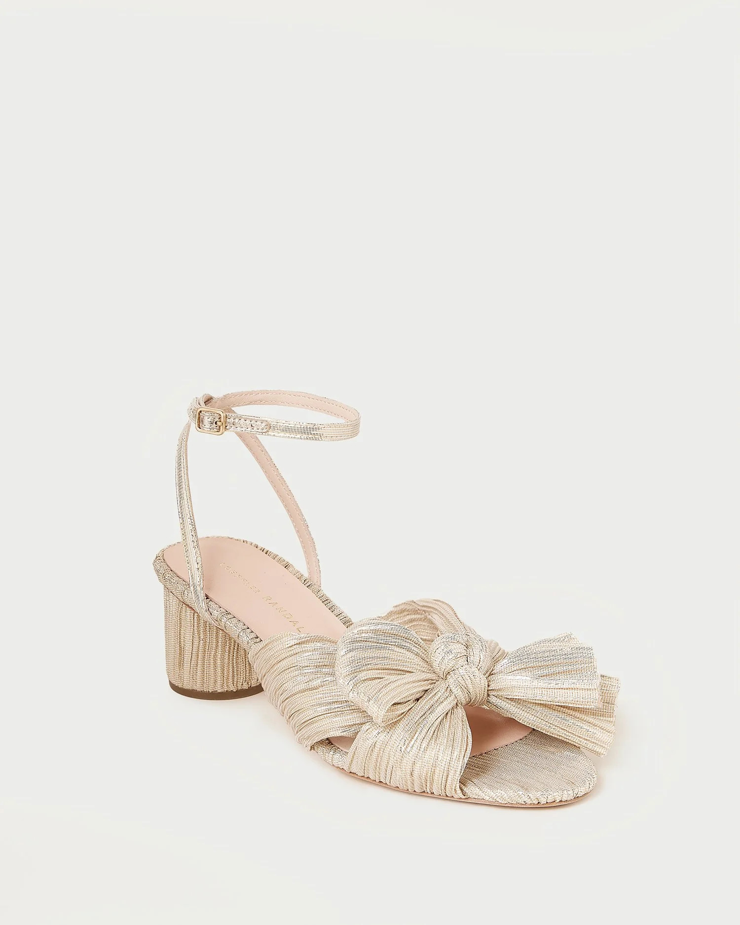 Dahlia Platinum Pleated Bow Heel | Loeffler Randall