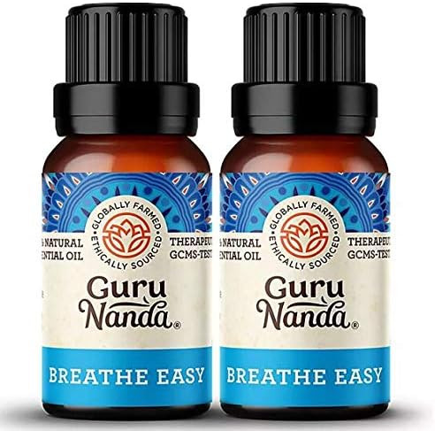 GuruNanda Breathe Easy Essential Oil (Pack of 2) - Nasal Congestion Relief with Eucalyptus & Pepp... | Amazon (US)