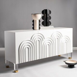 Safavieh Couture Saturn Wave Acrylic Sideboard (White) | Bed Bath & Beyond