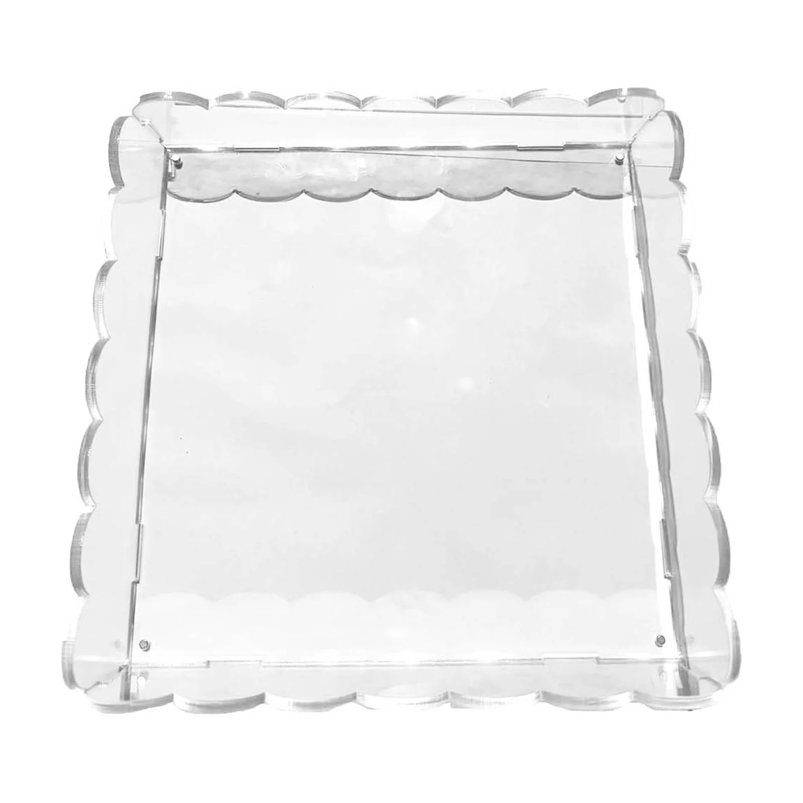 Elainilye Acrylic Serving Tray, Scalloped Decorative Tray with Magnetic Mat, Clear Acrylic Pictur... | Walmart (US)