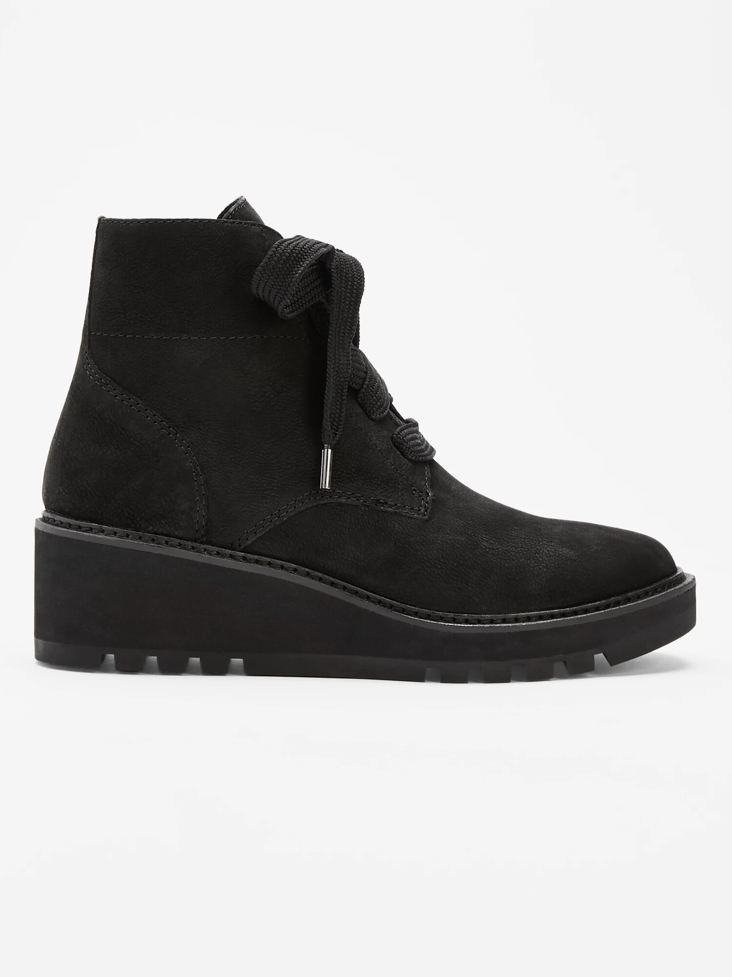 Collar Tumbled Nubuck Wedge Bootie | Eileen Fisher