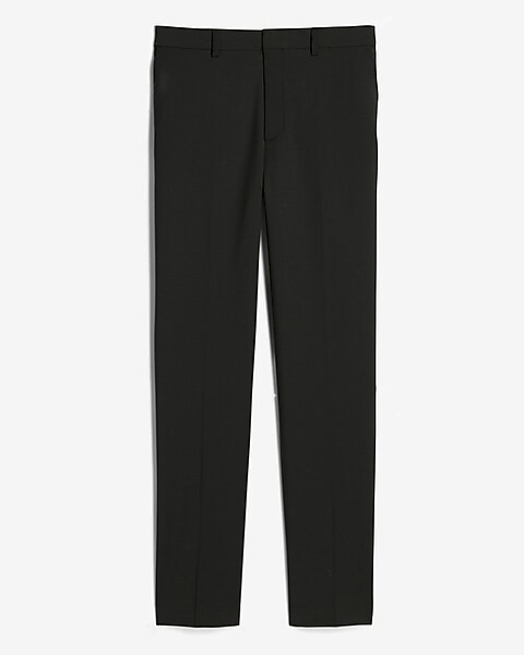 Extra Slim Solid Black Wool-blend Modern Tech Suit Pant | Express