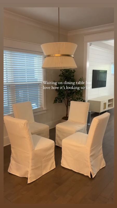 My dining area so far! So happy with this light fixture and these chairs!

Neutral dining room
Slip covered dining chairs
Neutral gold wicker Light 

#LTKGiftGuide #LTKVideo #LTKhome