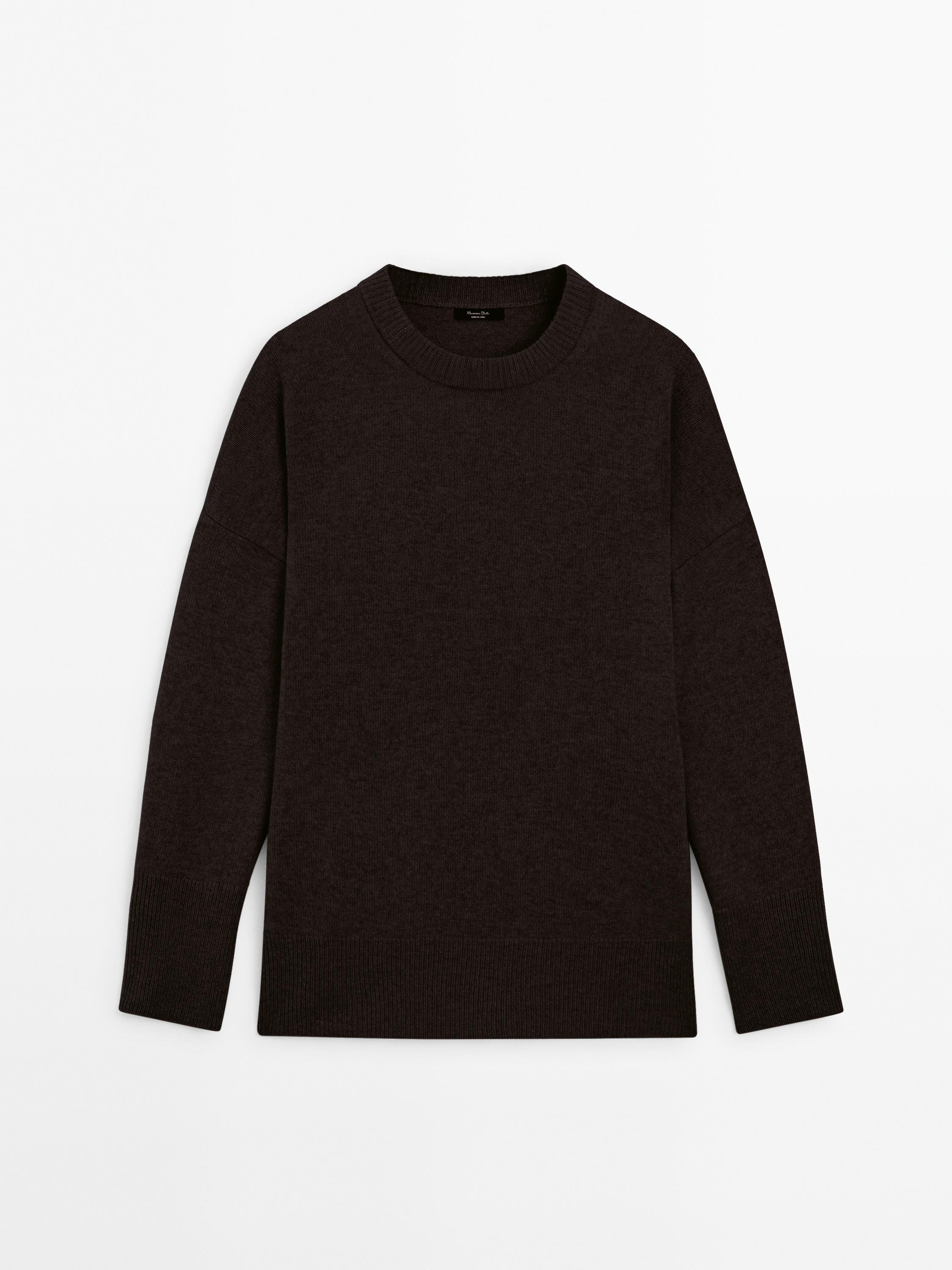 Long wool blend sweater | Massimo Dutti US