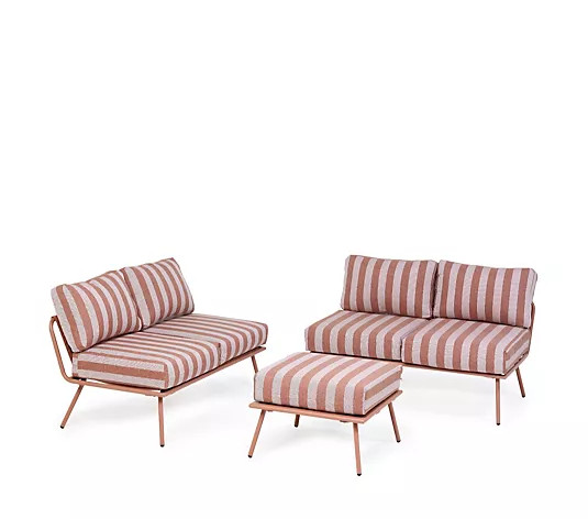 Garden Stories Studio 70 Stripe Multi-Way Corner Sofa with Lounger Set - QVC UK | QVC UK