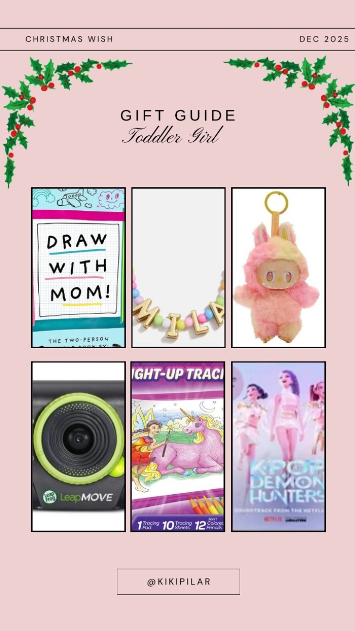 Toddler girl gift guide
What we got for Olivia
5 year old Christmas wish
Art supplies
Draw with mom
Personalized necklace 
Personalized jewelry 
Necklace for kids
Labubu 
Leapmove
Interactive toys
Learning toys
Tracing pad 
Drawing pad
K-pop demon hunters
KPDH


#LTKHoliday #LTKGiftGuide #LTKKids
