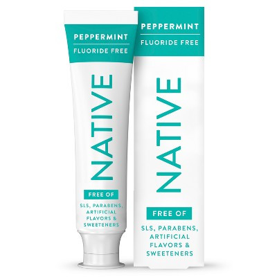 Native Premium Whitening Wild Mint & Peppermint Oil Fluoride Free Toothpaste - 4.1 oz: Hydrated Silica, Sodium Lauryl Sulfate-Free | Target