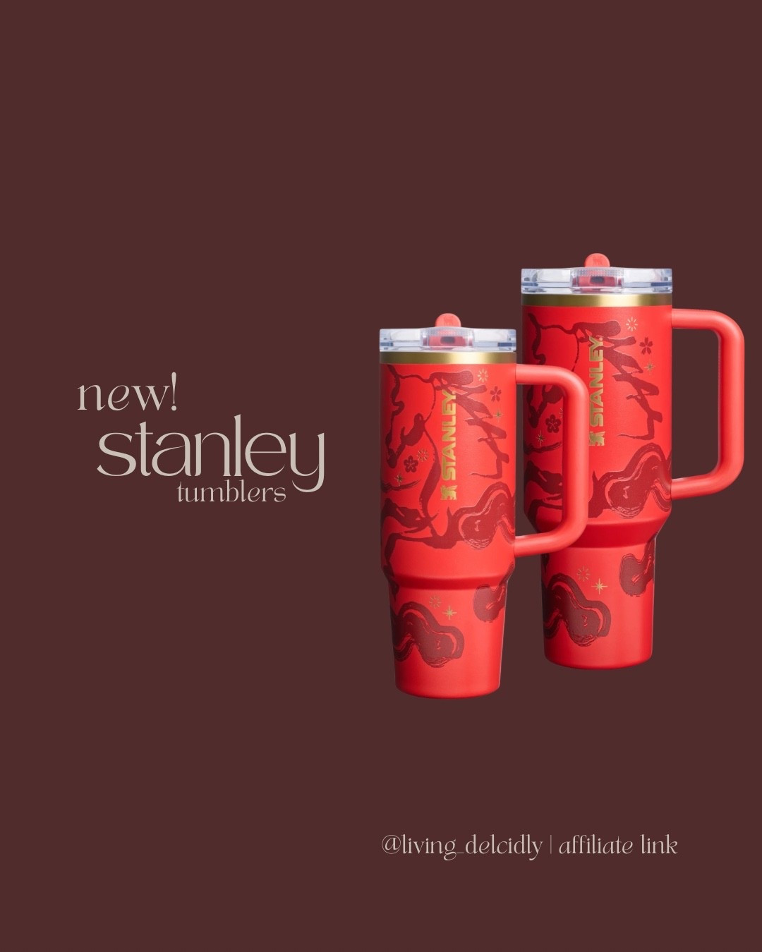 Ok I am not a color red kind of girly — but the horse design on these new tumblers is pretty dope! 😍 #yearofthehorse #lunarnewyear

Stanley Tumblers | Water Bottle | Gift Idea

#LTKActive #LTKFindsUnder50 #LTKTravel