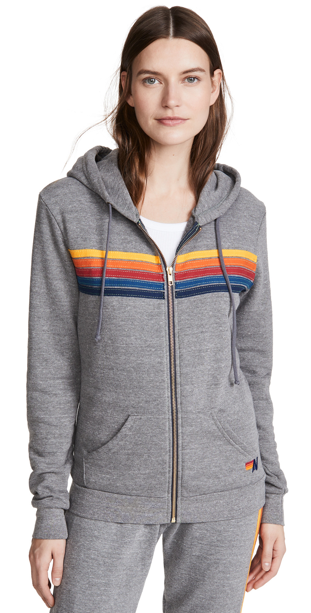 Aviator Nation 5 Stripe Zip Hoodie | Shopbop