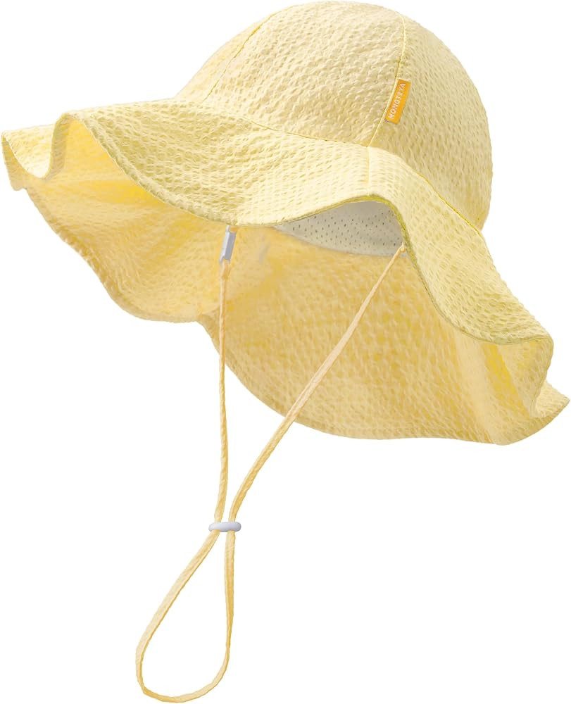 HONGTEYA Baby Sun Hat Toddler Girl Beach Hat Sun Protection Adjustable Outdoor Summer Wide Brim B... | Amazon (US)