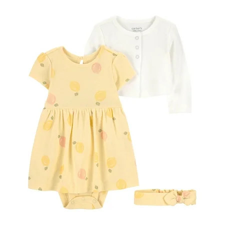 Carter's Child of Mine Baby Girl Dress Set, 3-Piece, Sizes Preemie-6/9 Months | Walmart (US)