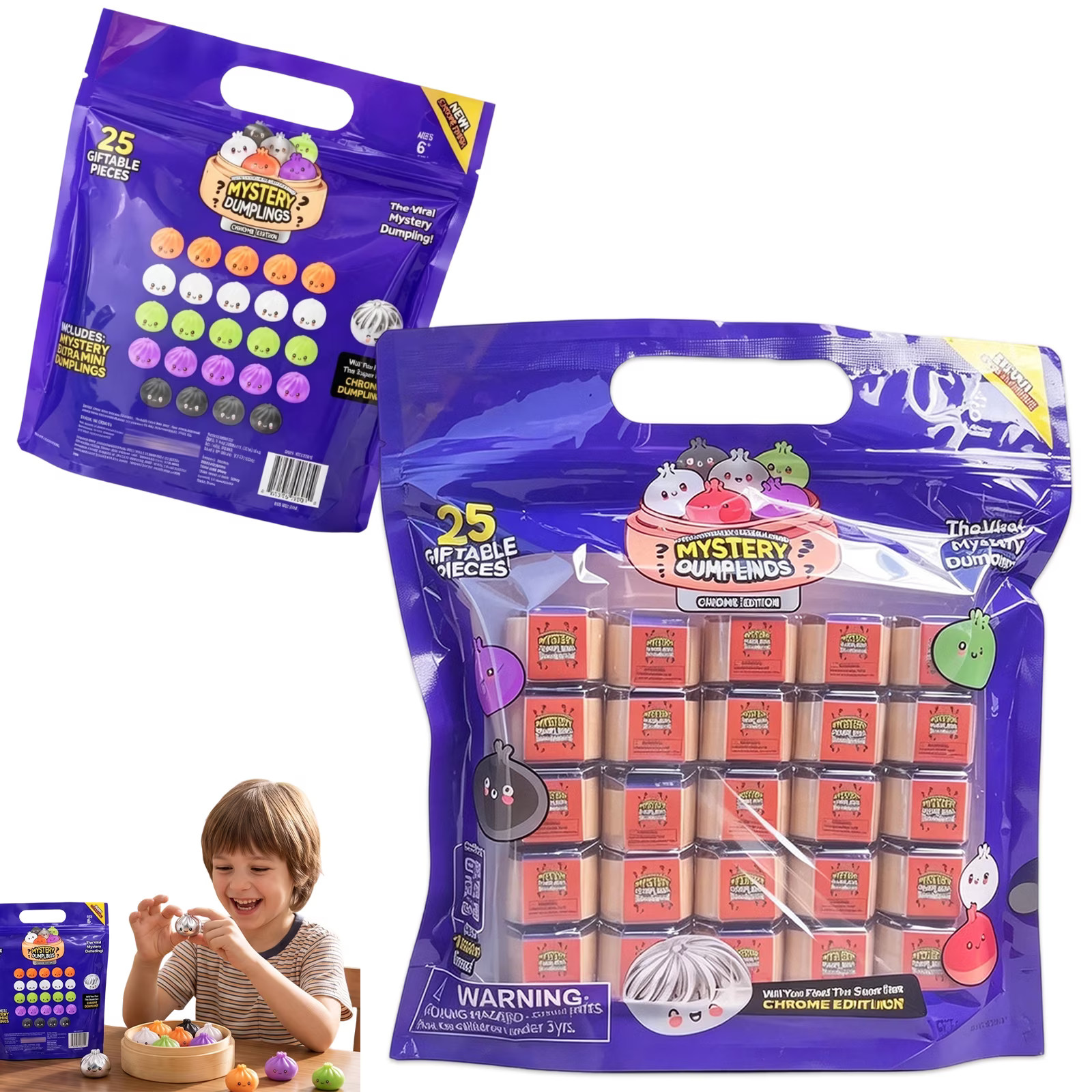 Extra Mini 25 Pack of Dumplings 25‑Count Extra Mini Dumplings Squishy Dumpling Squishy Mystery Dumpling Squishy for Halloween Goodie Bags Classroom Kid Collectible Party Supplies - Walmart.com | Walmart (US)