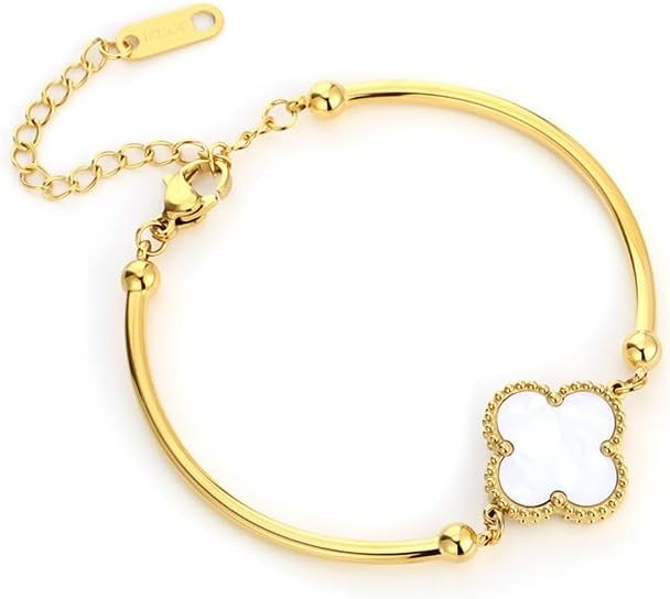 Waterproof Four-Leaf Clover Bracelet,Adjustable Link Double Sided Jewelry, Lovely Fashion Jewelry... | Amazon (US)