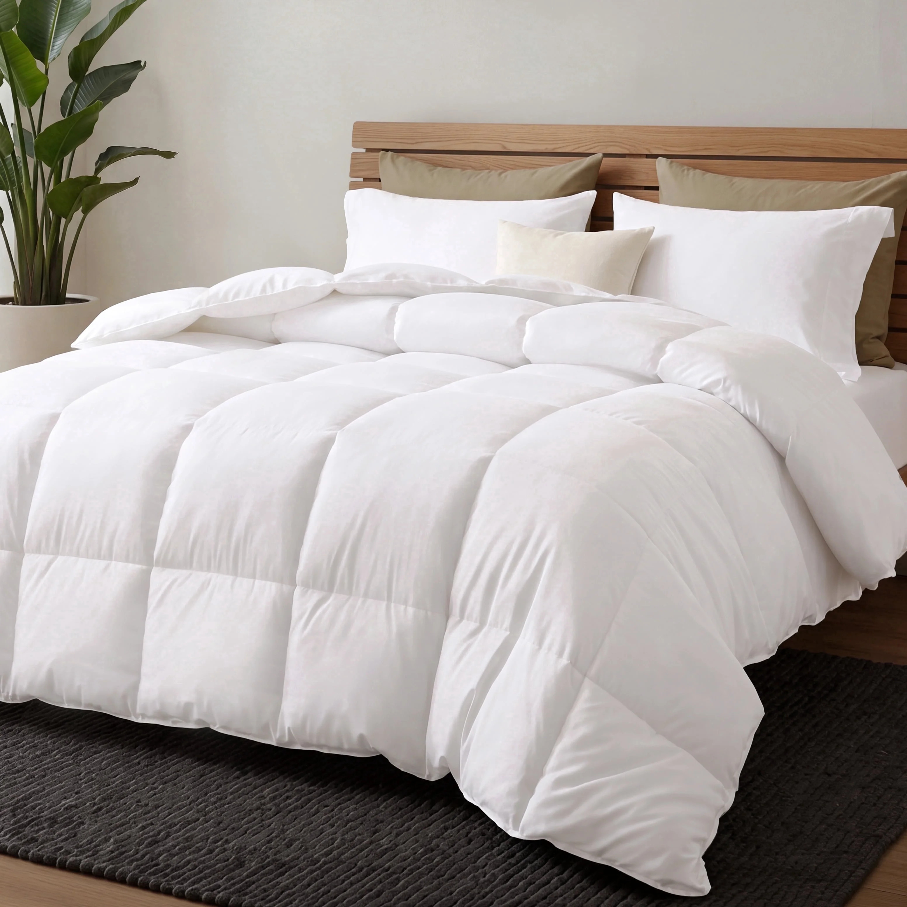U by Bedsure Quilted Comforters Full Size, All Season Down Alternative Comforter Duvet Insert, Machine Washable Reversible Duvet Insert with Corner Tabs, White, 82x86 inches | Walmart (US)