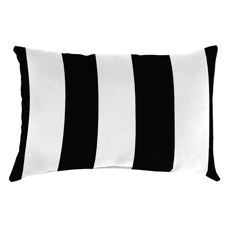 Black Awning Stripe Lumbar Outdoor Throw Pillow, 14x20








	
		
		
			
				4.9
			
			
				(
... | At Home