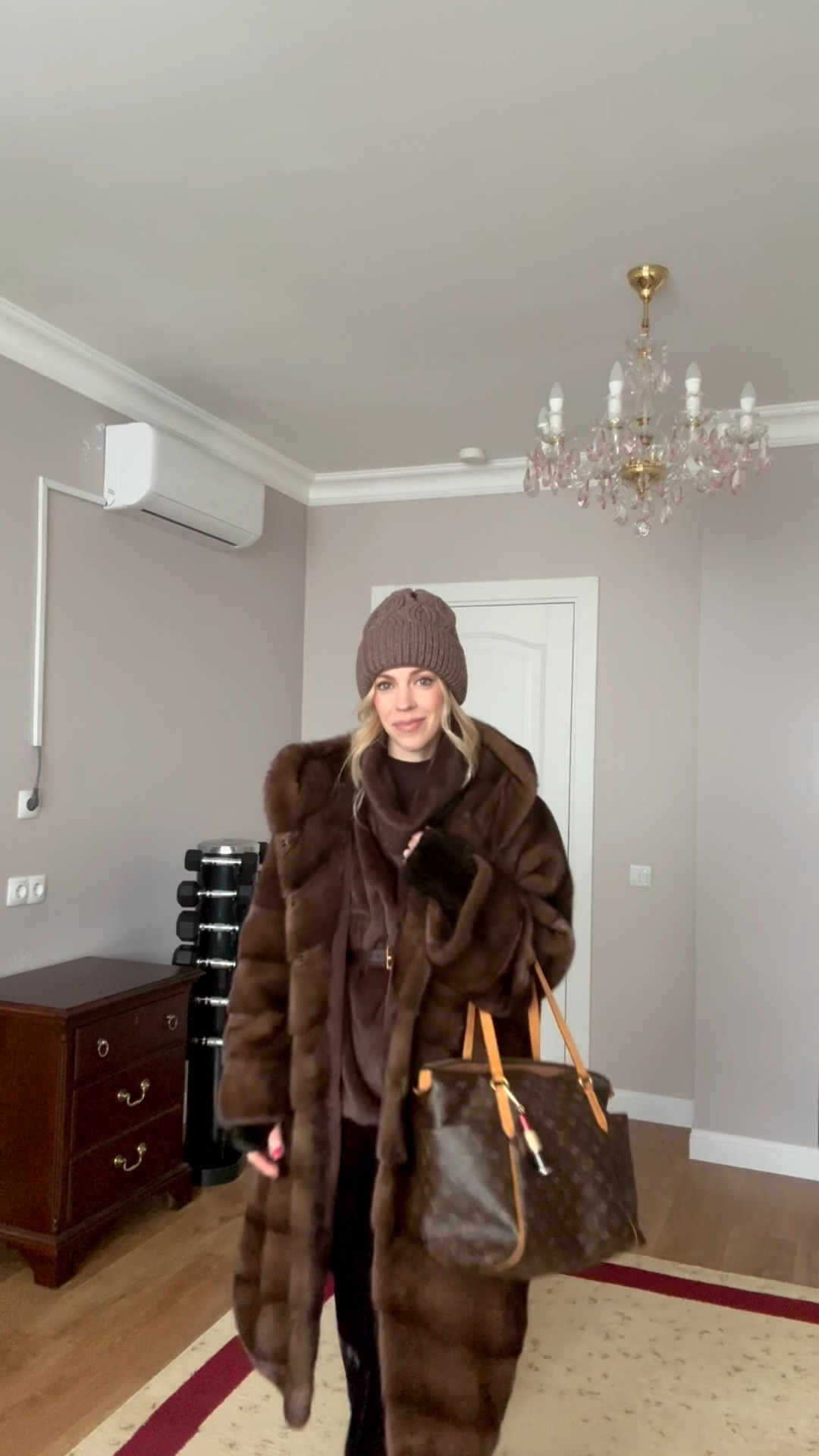 Holiday workwear, festive office looks, fur dickey vest, chocolate brown velvet pants, brown fur coat, GRWM

#LTKHoliday #LTKWorkwear #LTKFindsUnder100