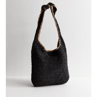 Black Woven Slouchy Tote Bag New Look | New Look (UK)