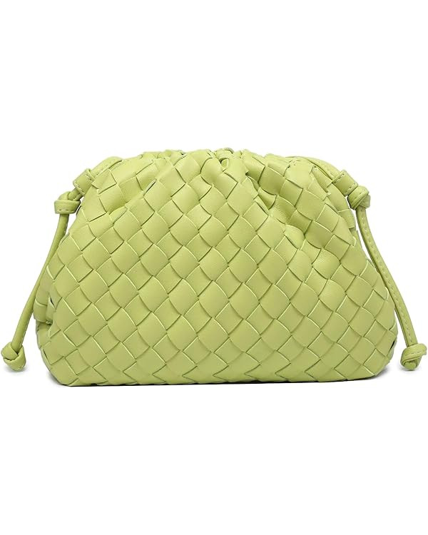 Woven Clutch Purse for Women Fashion Small Square Handbag Vintage Premium Bag PU Leather Handmade... | Amazon (US)