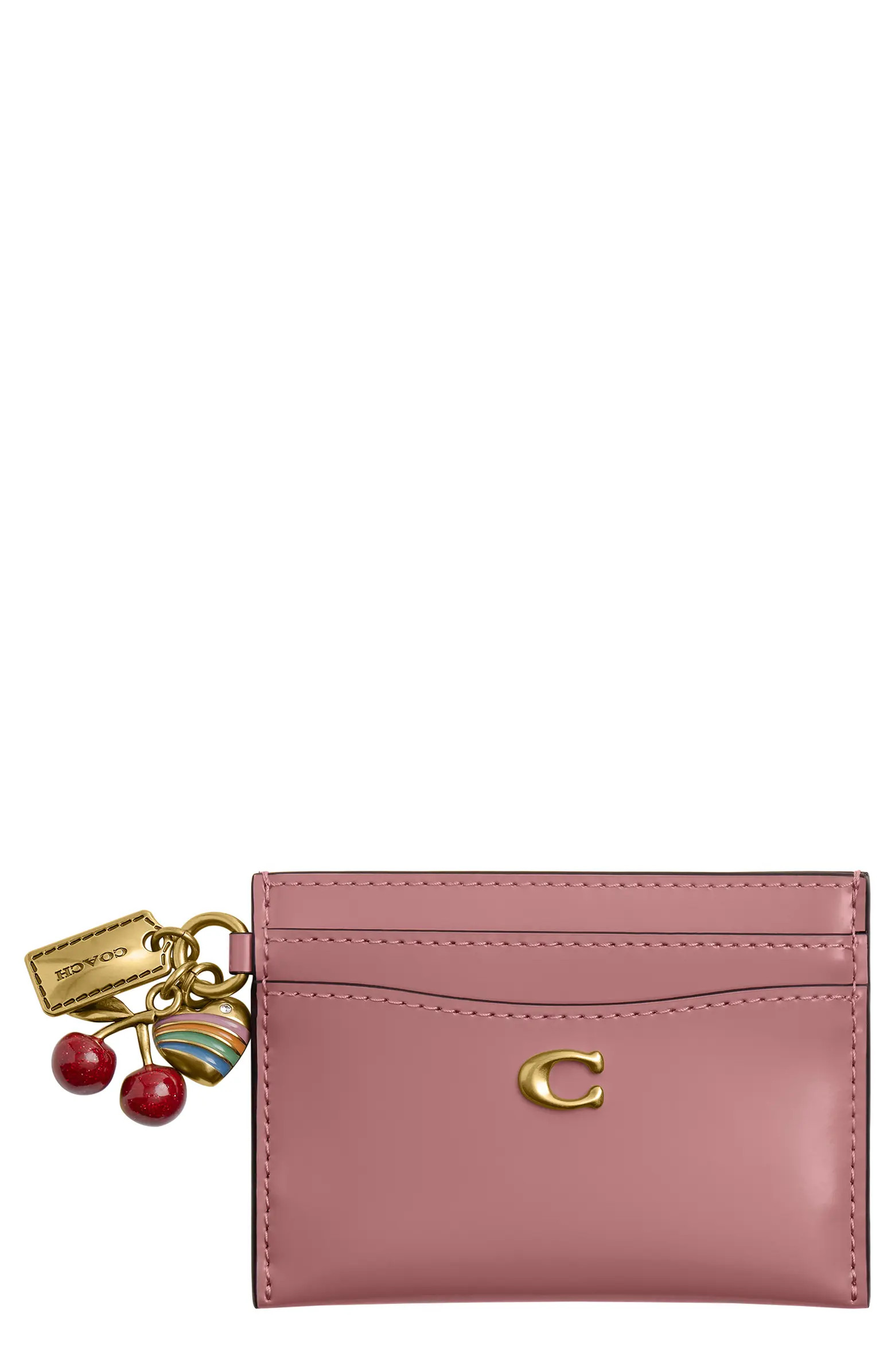 COACH Charm Detail Leather Card Card | Nordstrom | Nordstrom