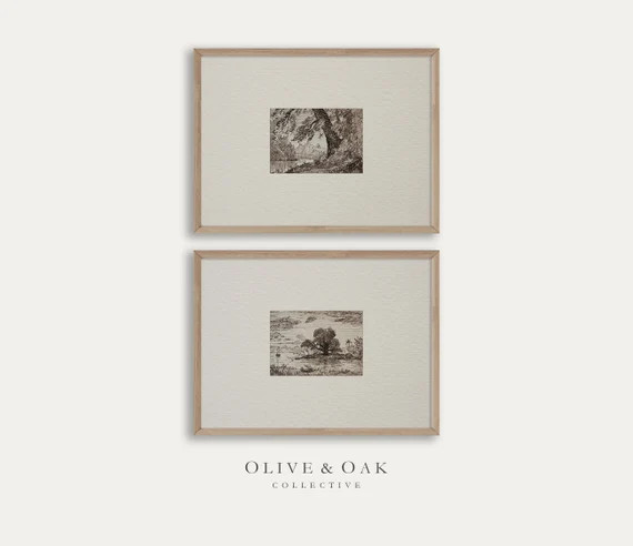 Rustic Wall Art SET of Prints / Neutral Art Print Set of 2 / - Etsy | Etsy (US)