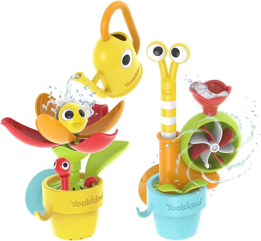 Yookidoo Toddler Baby Bath Toy (Ages 1-3) Garden Adventure Set Bundle: Snail & Flower with Wateri... | Amazon (US)