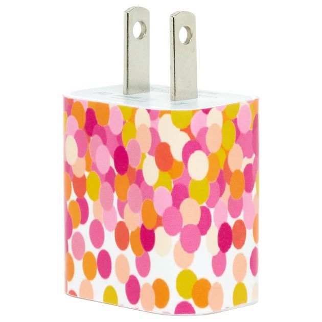 Orange Sprinkle Dots Phone Charger | Classy Chargers
