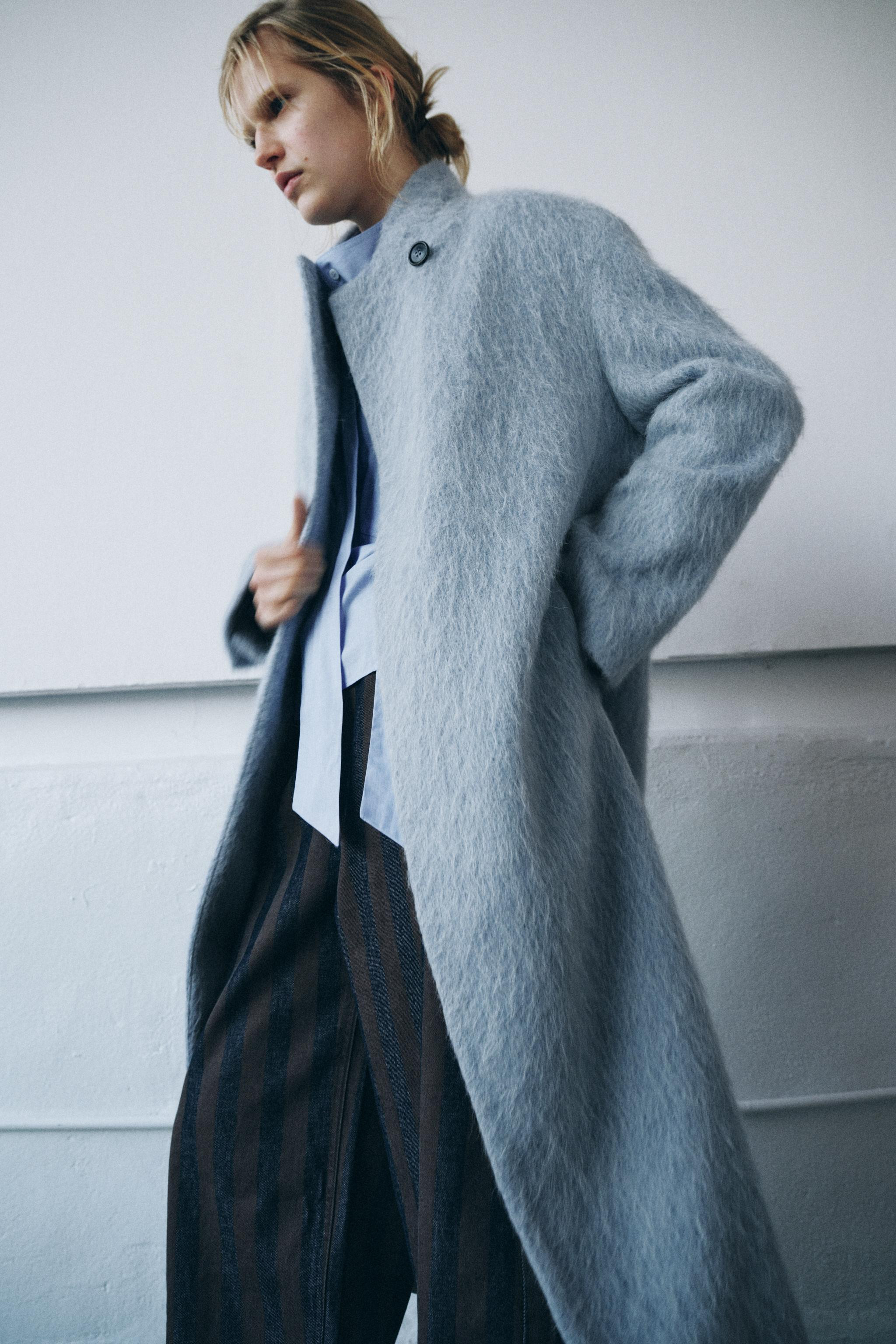 STRAIGHT COAT WITH MANTECO WOOL ZW COLLECTION | Zara US