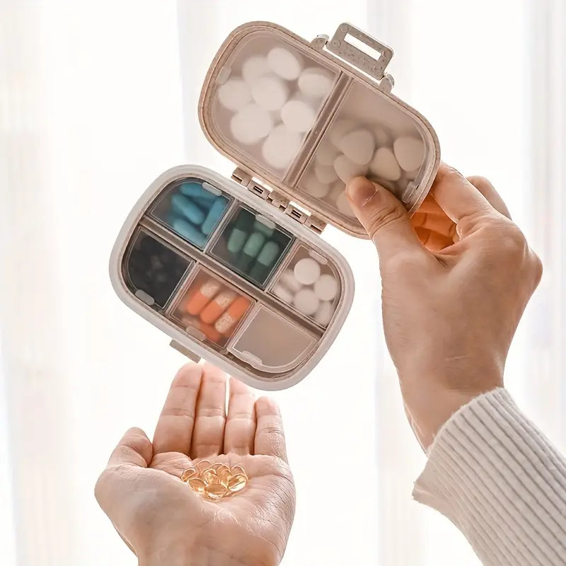 1pc Portable Pill Box  Travel 8 Compartments  Medicine  Vitamins Fits In Pocket  Purse Secure Sto... | Temu Affiliate Program
