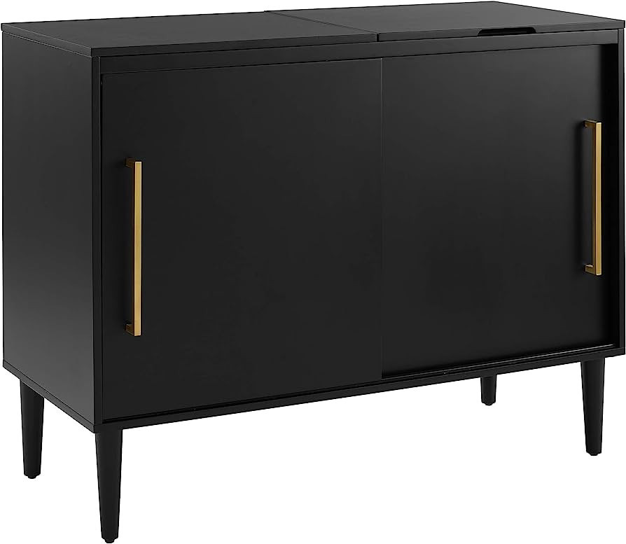 Crosley Furniture Everett Mid-Century Modern Media Console, Matte Black | Amazon (US)