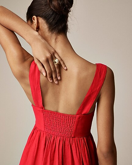 Pre-order Squareneck midi dress in linen | J. Crew US