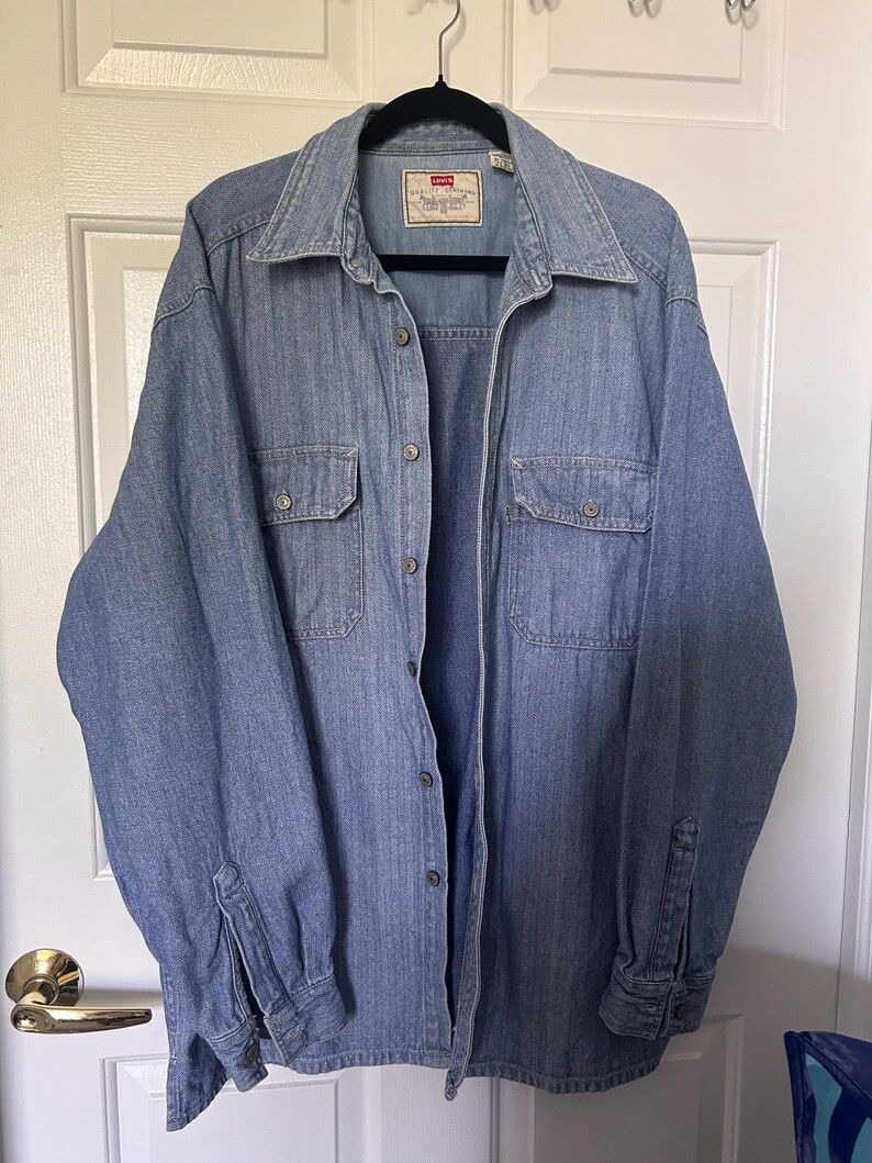 Vintage Levi’s Denim Button Down Shirt XL – Classic Blue Jean Shirt - Etsy | Etsy (US)