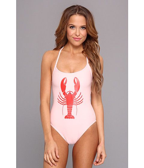Wildfox Lobster Shipwrecked One Piece (Light Pink) Women's Swimsuits One Piece | 6pm