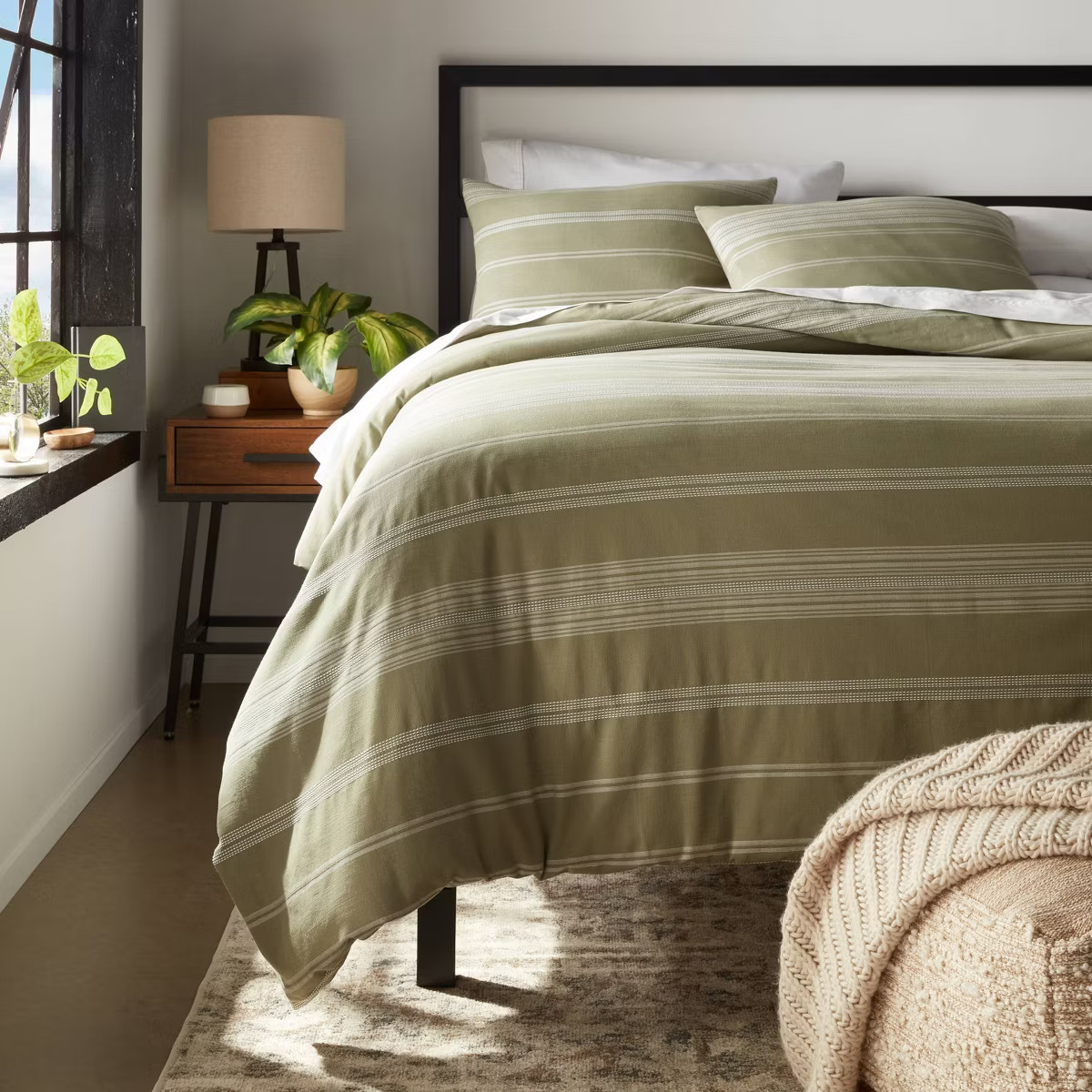 Cotton Woven Stripe Duvet Cover & Sham Set - Threshold™ | Target