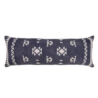 LR Home Southwestern Navy Blue / White 14 in. x 36 in. Dynamic Denim Geometric Throw Pillow PILLO... | The Home Depot