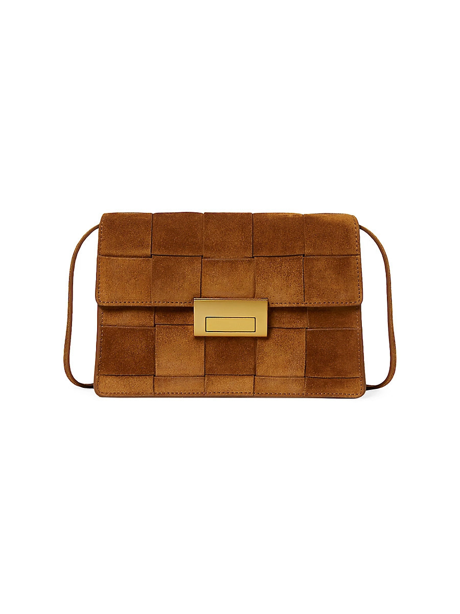 Women's Delphine Suede Shoulder Bag - Cacao | Saks Fifth Avenue