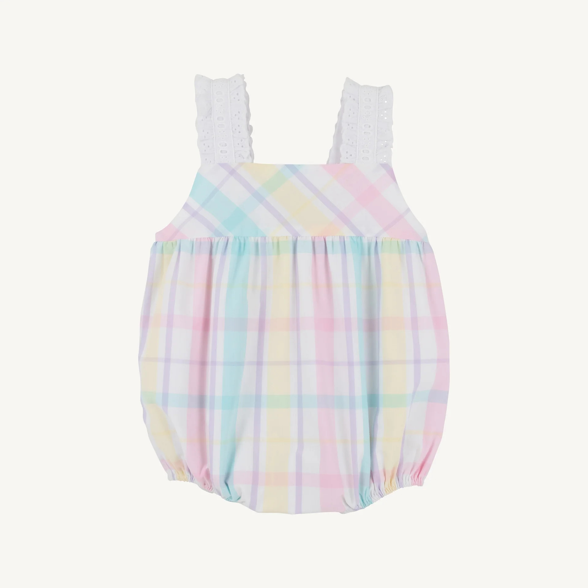 Babs Bubble Brunch Plate Plaid Worth Avenue White - Girls Easter Bubble | Beaufort Bonnet | The Beaufort Bonnet Company