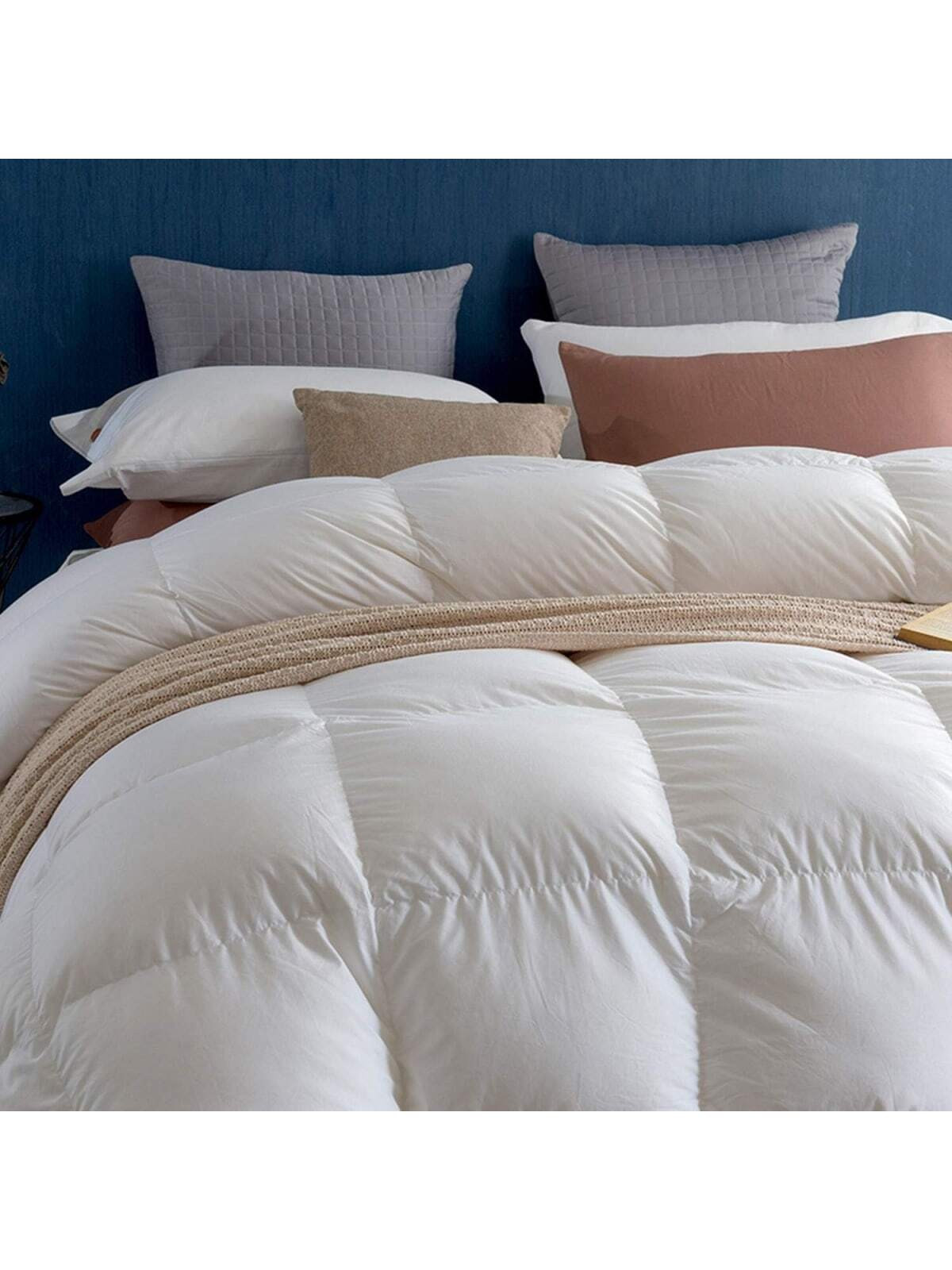 Comforter Duvet Insert - Quilted White All Season Down Alternative Filling - Microfiber Bedding C... | SHEIN