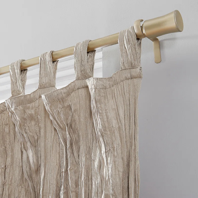 Fernandes Distressed Velvet Semi-Sheer Tab Top Curtain Panel | Wayfair North America