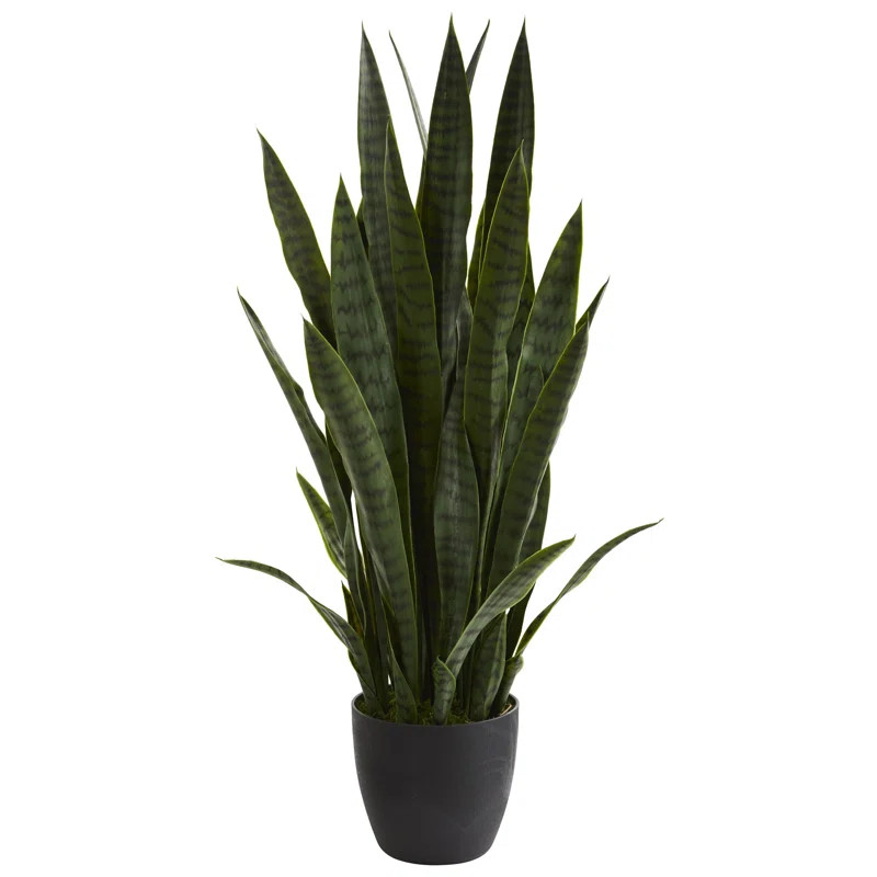 38'' Faux Snake Plant (Sansevieria) Plant in Planter | Joss & Main